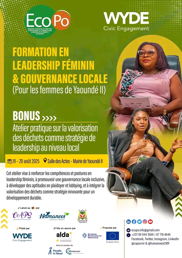 Une formation en leadership féminin et gouvernance locale organisé pour les femmes de Yaoundé 2